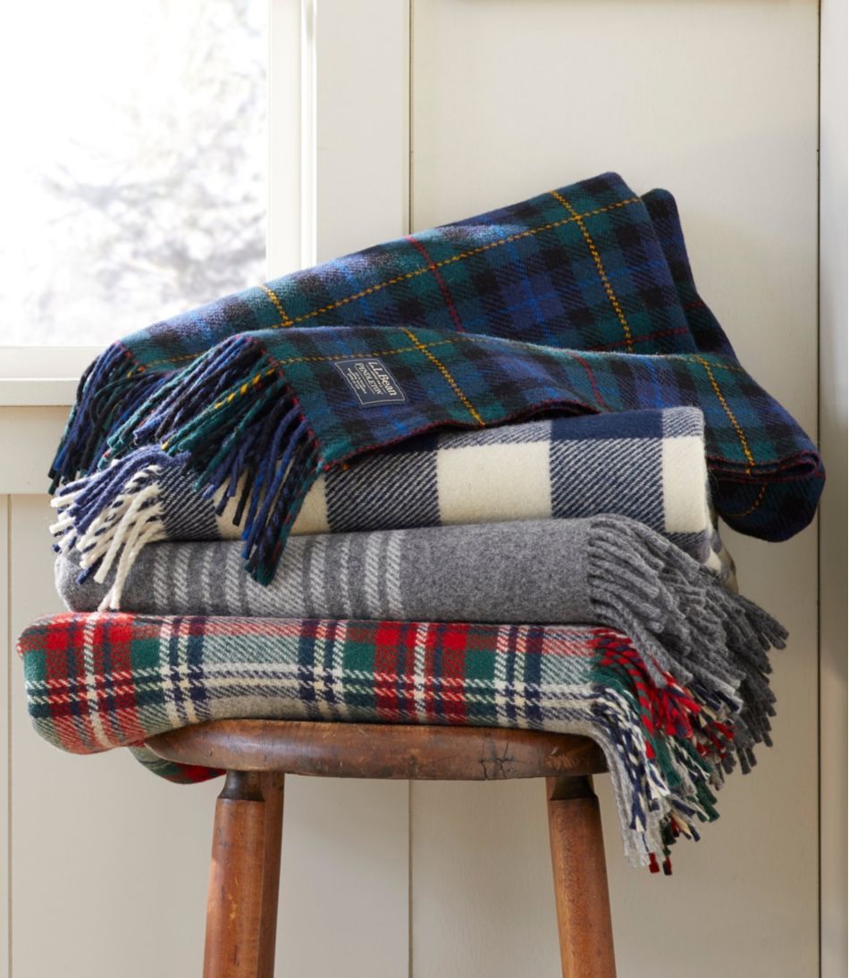 Washable Wool Throw, Striped - L.L.Bean Value