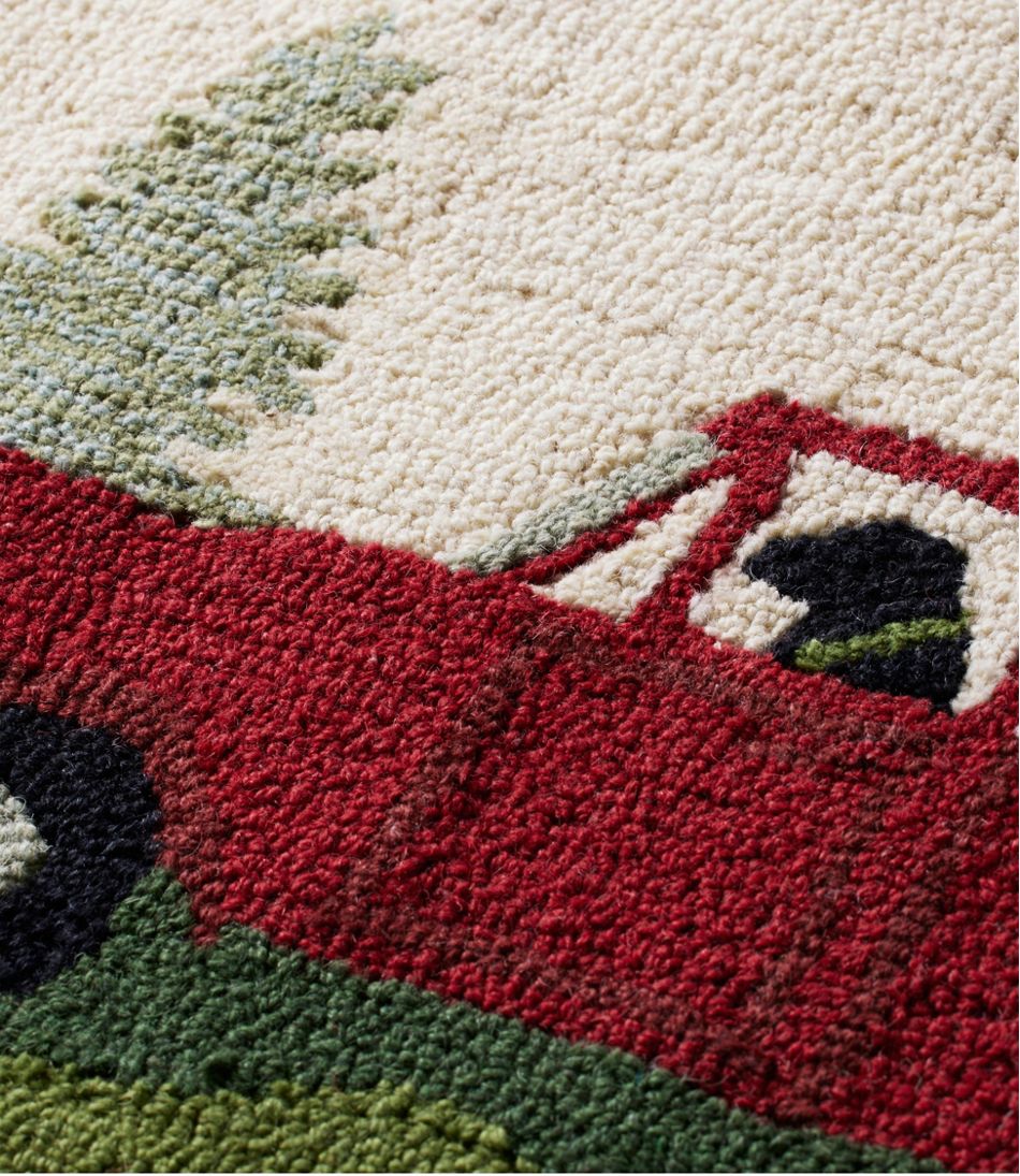 Wool Hooked Novelty Rug, Dog Caravan - L.L.Bean Signature