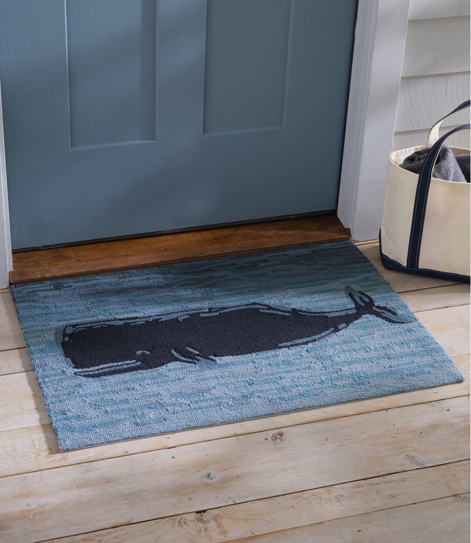 Indoor/Outdoor Vacationland Rug, Coastal Whale - L.L.Bean Trending