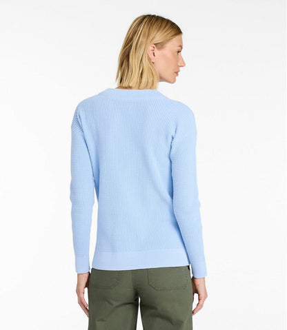 Women's Sunwashed Waffle Sweater, Splitneck - L.L.Bean Trusted