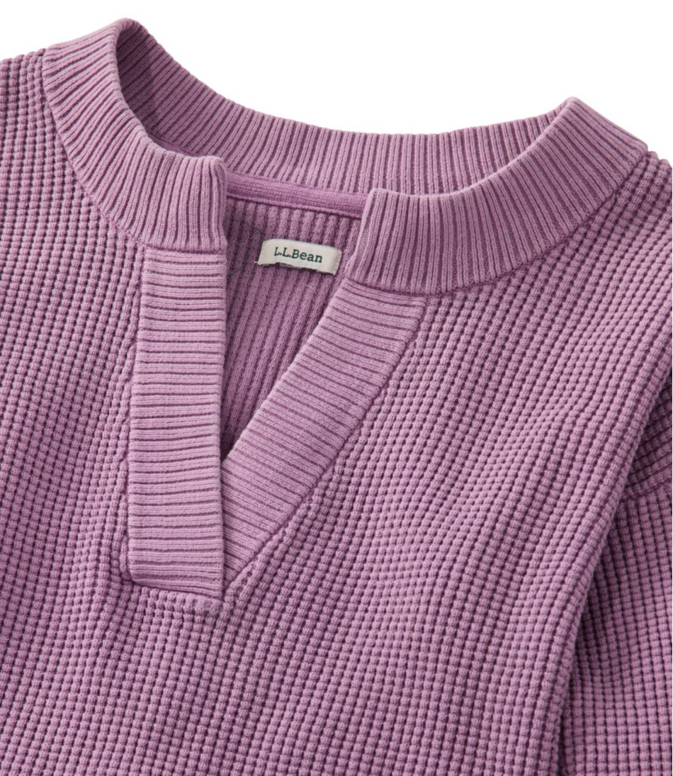 Women's Sunwashed Waffle Sweater, Splitneck - L.L.Bean Trusted