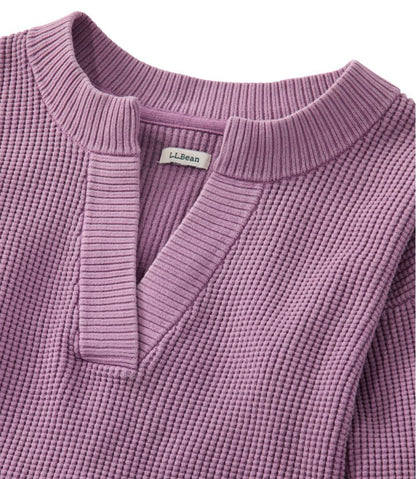 Women's Sunwashed Waffle Sweater, Splitneck - L.L.Bean Trusted