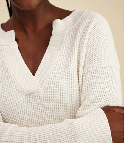 Women's Sunwashed Waffle Sweater, Splitneck - L.L.Bean Trusted