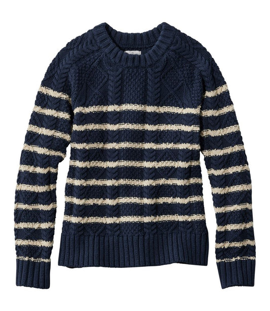 Women's Signature Cotton Fisherman Sweater, Crewneck Stripe - L.L.Bean Customer Favorite