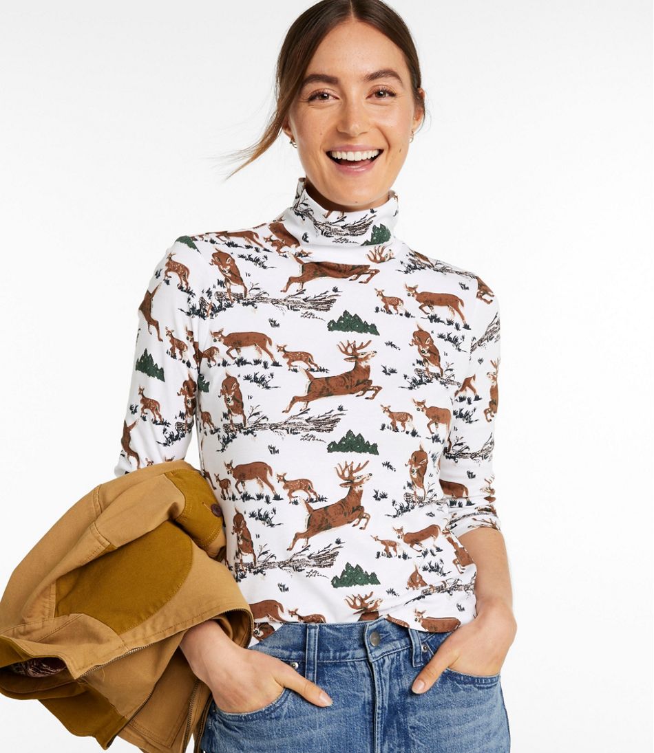 Women's Signature Lightweight Cotton Turtleneck, Novelty - L.L.Bean Essential