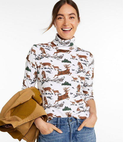 Women's Signature Lightweight Cotton Turtleneck, Novelty - L.L.Bean Essential