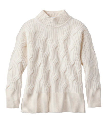 Women's Signature Premium Cashmere Cable Sweaters, Mockneck - L.L.Bean Exclusive