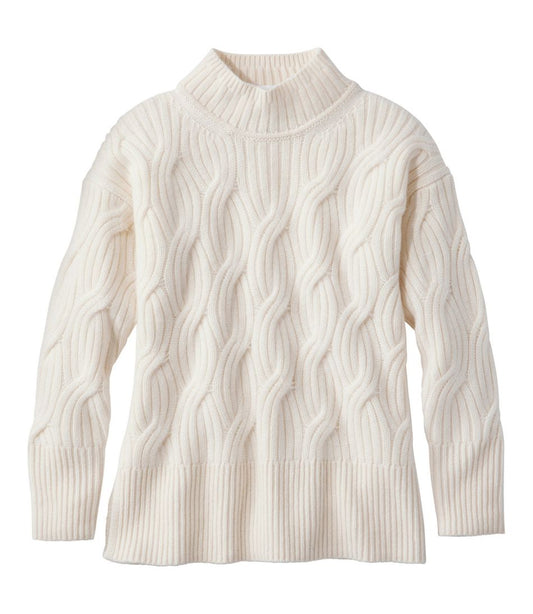 Women's Signature Premium Cashmere Cable Sweaters, Mockneck - L.L.Bean Exclusive