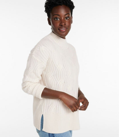 Women's Signature Premium Cashmere Cable Sweaters, Mockneck - L.L.Bean Exclusive