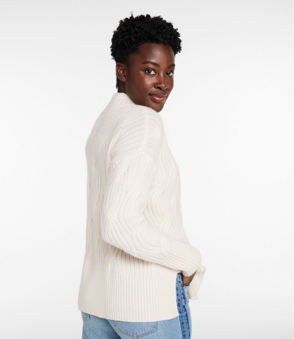 Women's Signature Premium Cashmere Cable Sweaters, Mockneck - L.L.Bean Exclusive