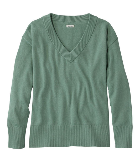 Women's Cotton/Cashmere Sweater, V-Neck - L.L.Bean Signature