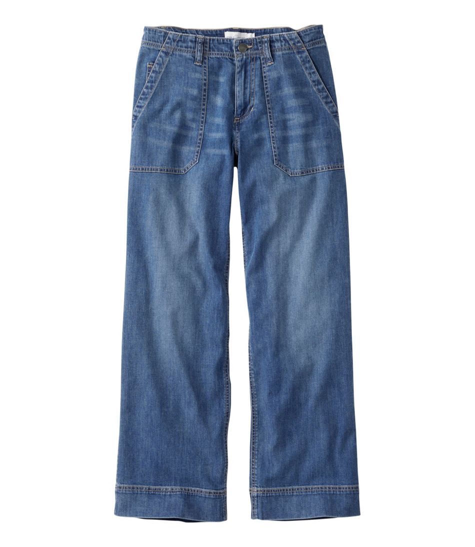 Women's Signature Utility Jeans, Mid-Rise Wide-Leg Ankle - L.L.Bean Value