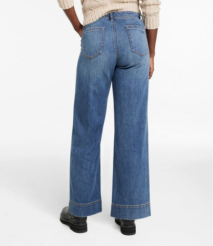 Women's Signature Utility Jeans, Mid-Rise Wide-Leg Ankle - L.L.Bean Value