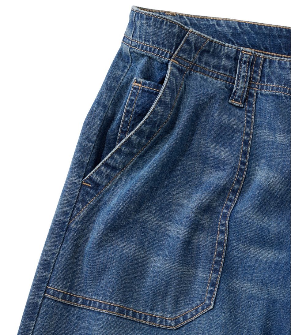 Women's Signature Utility Jeans, Mid-Rise Wide-Leg Ankle - L.L.Bean Value