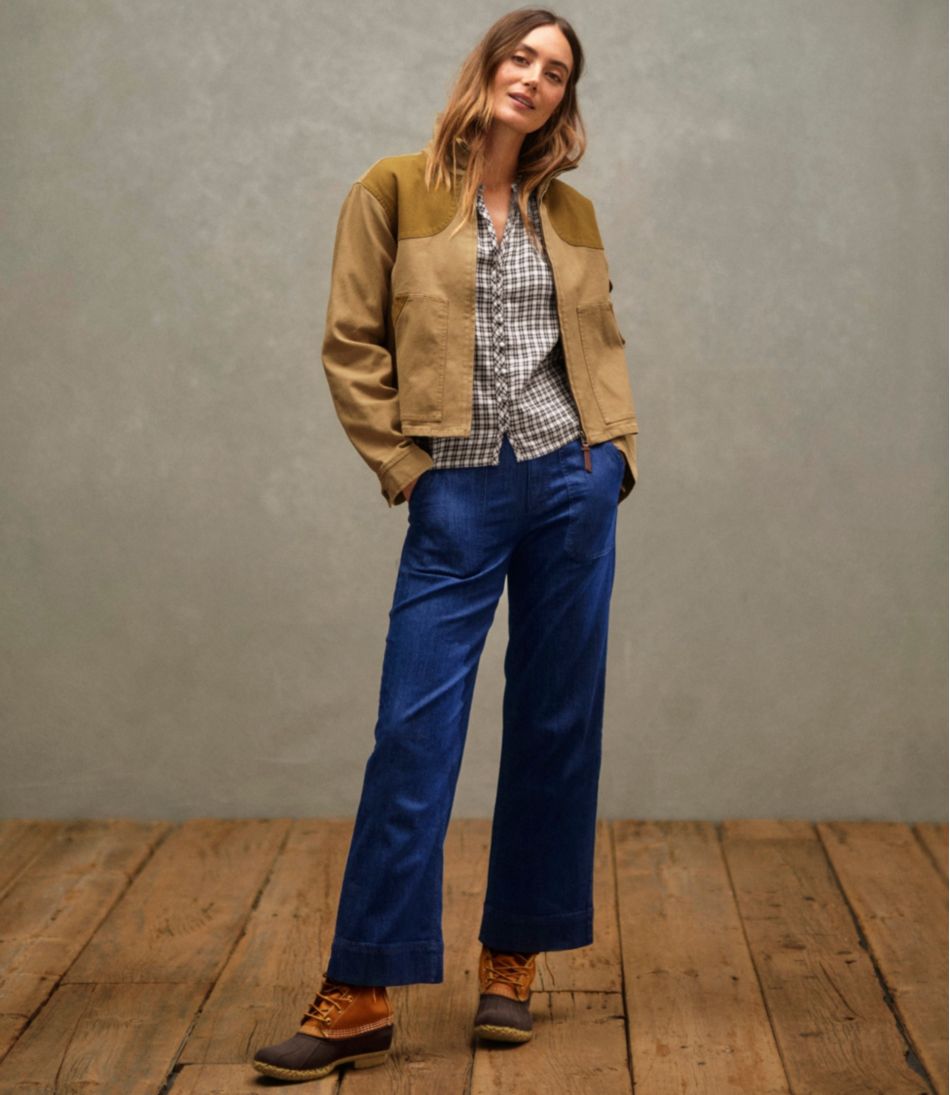 Women's Signature Utility Jeans, Mid-Rise Wide-Leg Ankle - L.L.Bean Value