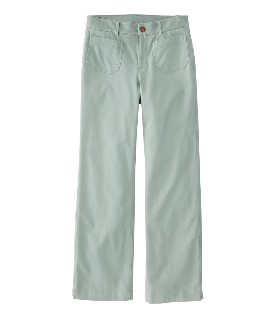 Women's Comfort Stretch Patch Pocket Pants, Mid-Rise Wide Straight-Leg Chino - L.L.Bean Trusted