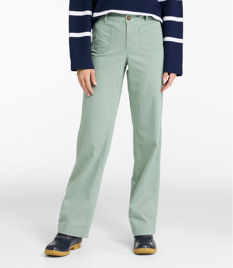 Women's Comfort Stretch Patch Pocket Pants, Mid-Rise Wide Straight-Leg Chino - L.L.Bean Trusted