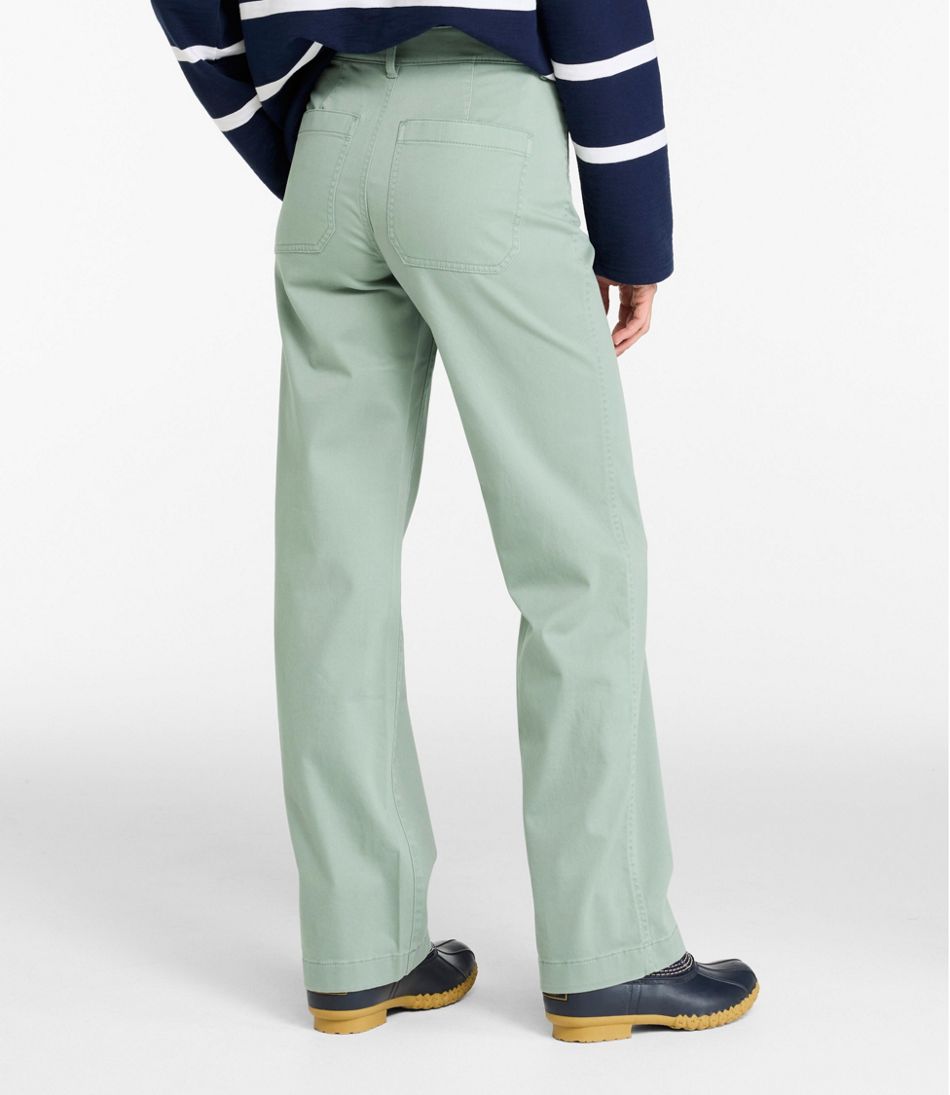 Women's Comfort Stretch Patch Pocket Pants, Mid-Rise Wide Straight-Leg Chino - L.L.Bean Trusted