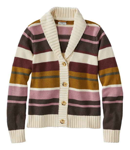 Women's Signature Original Cotton Sweater, Shawl Cardigan Stripe - L.L.Bean Quality