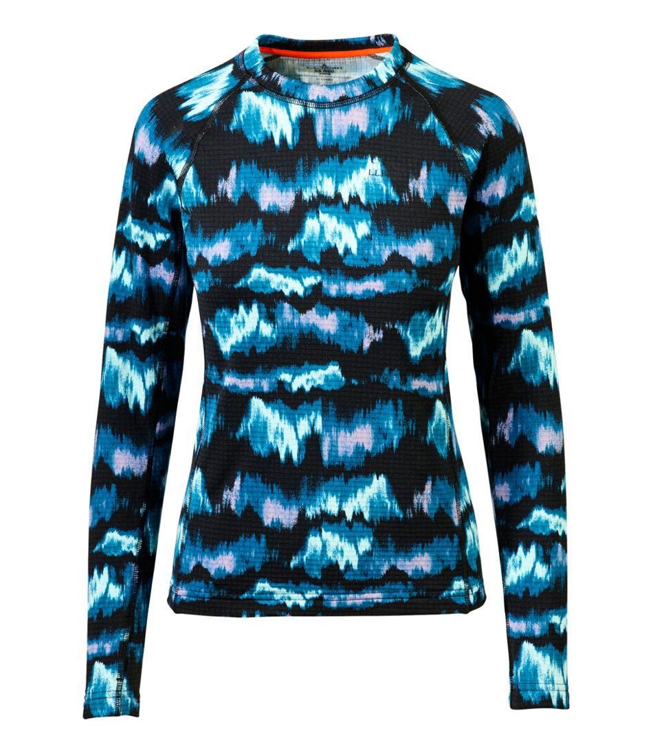 Women's L.L.Bean Heavyweight Base Layer Crew Top, Print - L.L.Bean Customer Favorite