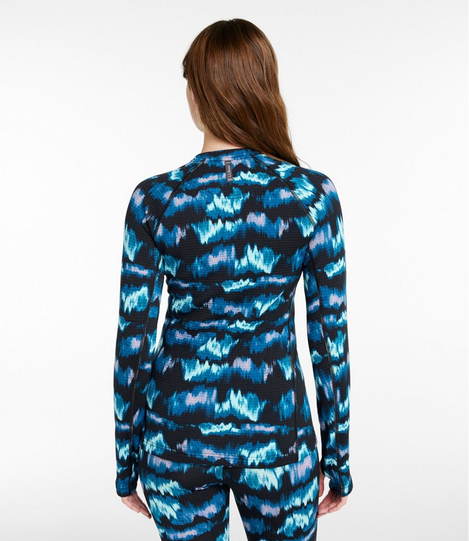 Women's L.L.Bean Heavyweight Base Layer Crew Top, Print - L.L.Bean Customer Favorite