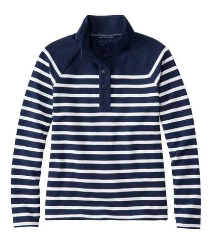 Women's Peaks Island Button Mockneck, Stripe - L.L.Bean Top Pick