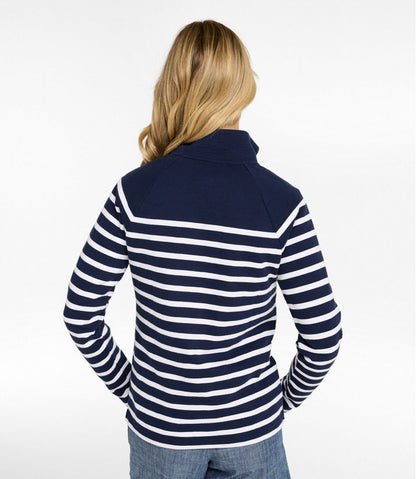 Women's Peaks Island Button Mockneck, Stripe - L.L.Bean Top Pick