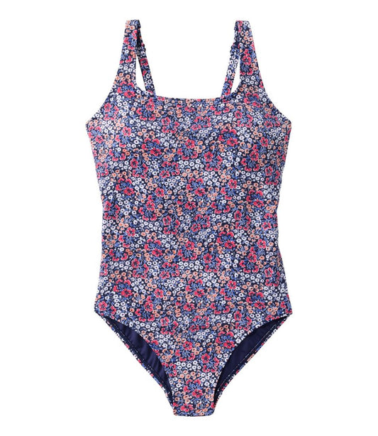 Women's L.L.Bean Coastal Essential Scoop Tanksuit, Print - L.L.Bean Essential