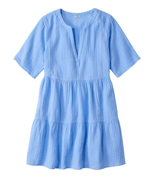 Women's Cloud Gauze Cover-Up Tiered Dress, Print - L.L.Bean Everyday