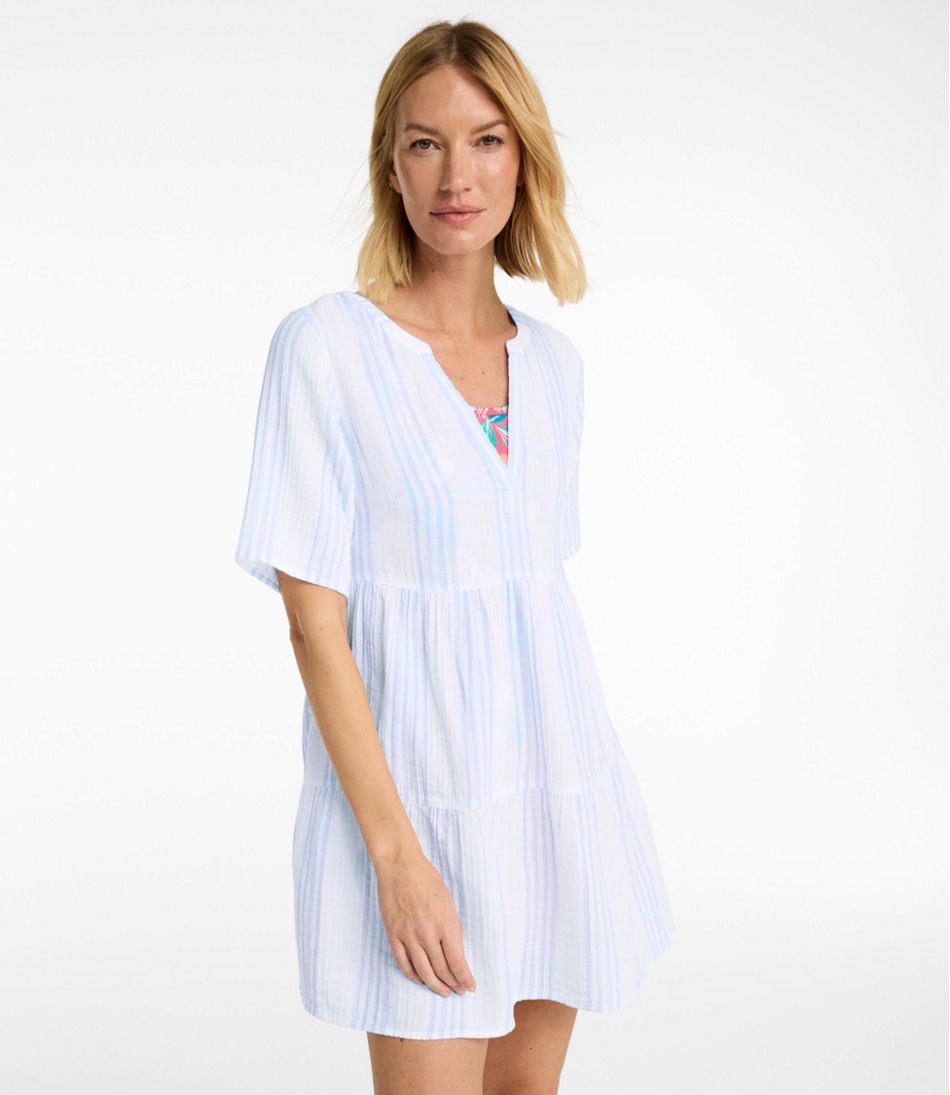 Women's Cloud Gauze Cover-Up, Tiered Dress Print - L.L.Bean Trending