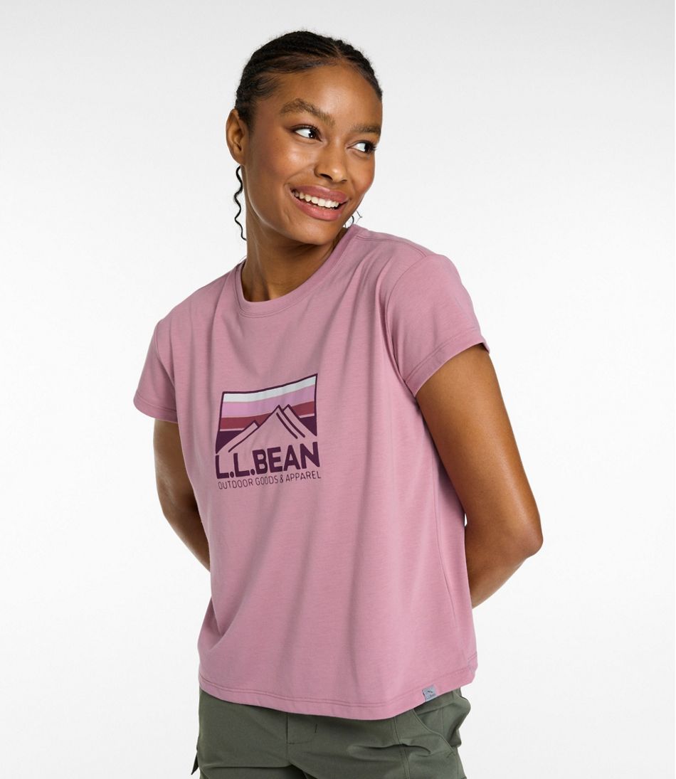 Women's Mountainside Crewneck Tee, Short-Sleeve Graphic - L.L.Bean Exclusive