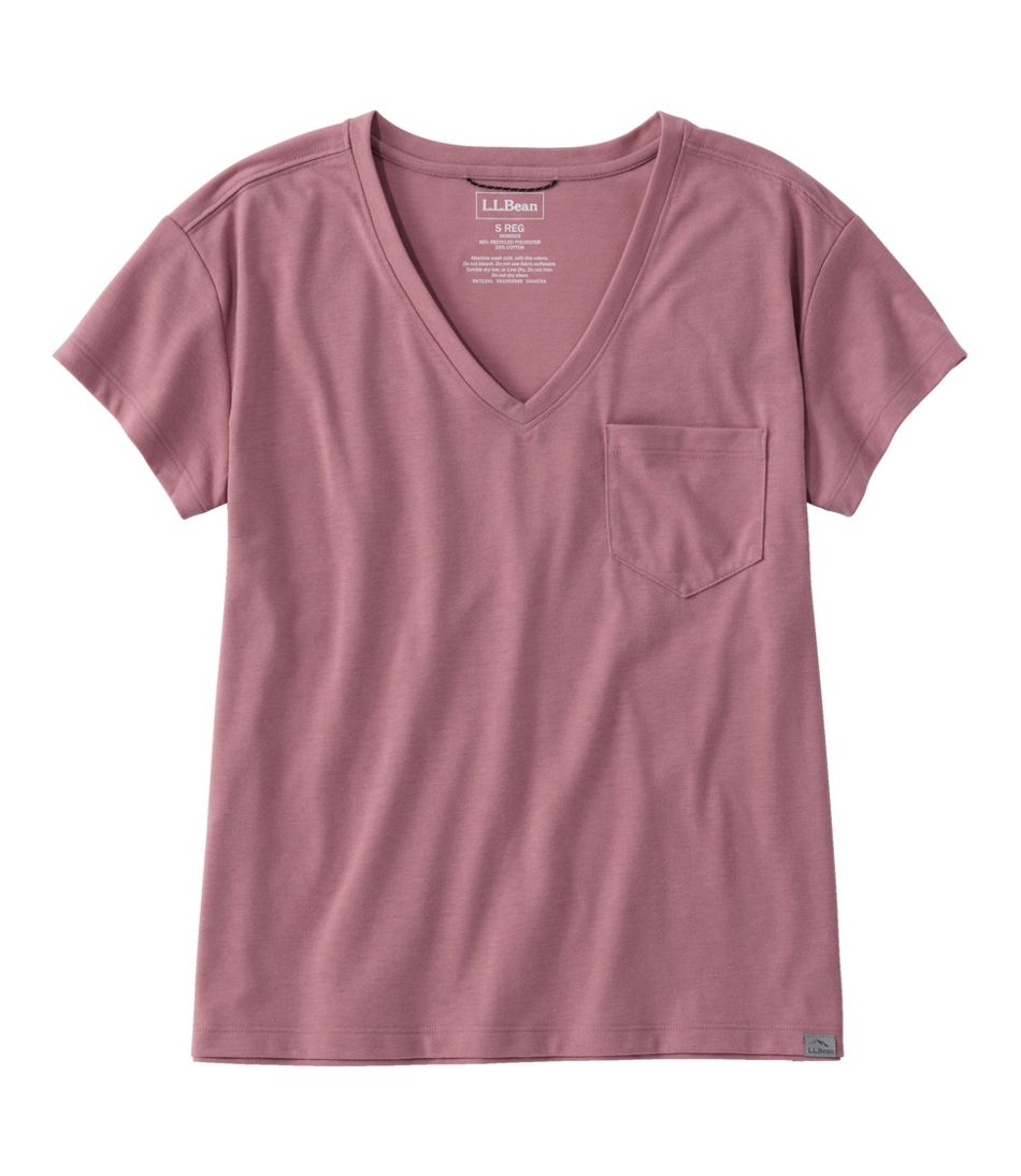 Women's Mountainside V-Neck Pocket Tee, Short Sleeve - L.L.Bean Everyday