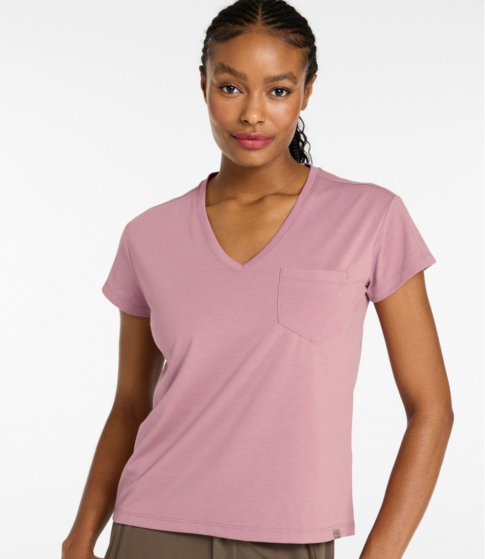 Women's Mountainside V-Neck Pocket Tee, Short Sleeve - L.L.Bean Everyday