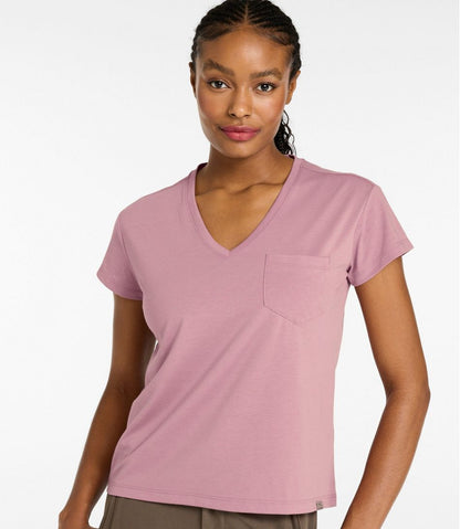 Women's Mountainside V-Neck Pocket Tee, Short Sleeve - L.L.Bean Everyday