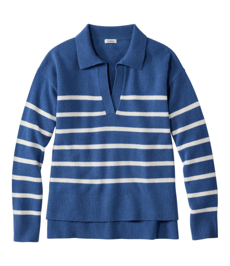 Women's Classic Cashmere Sweater, Relaxed Polo - L.L.Bean Great Value
