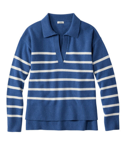 Women's Classic Cashmere Sweater, Relaxed Polo - L.L.Bean Great Value