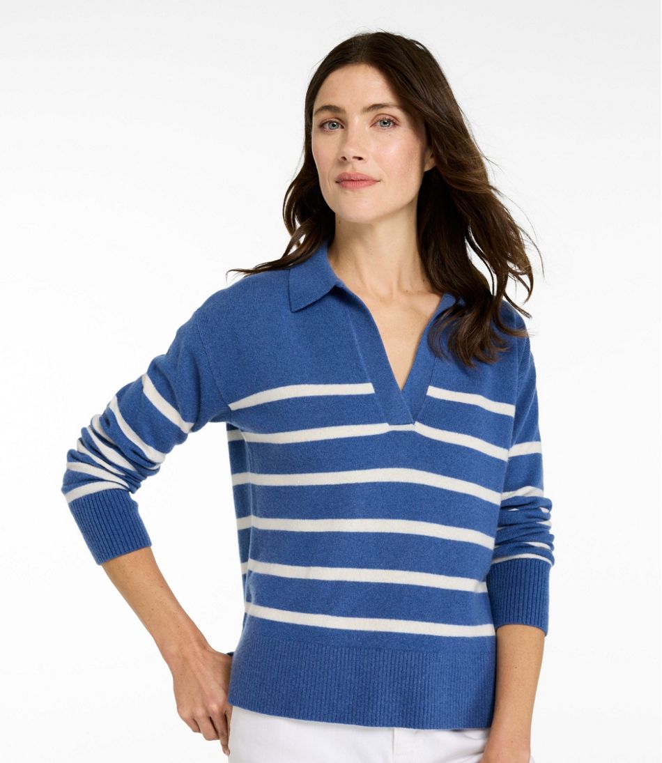 Women's Classic Cashmere Sweater, Relaxed Polo - L.L.Bean Great Value