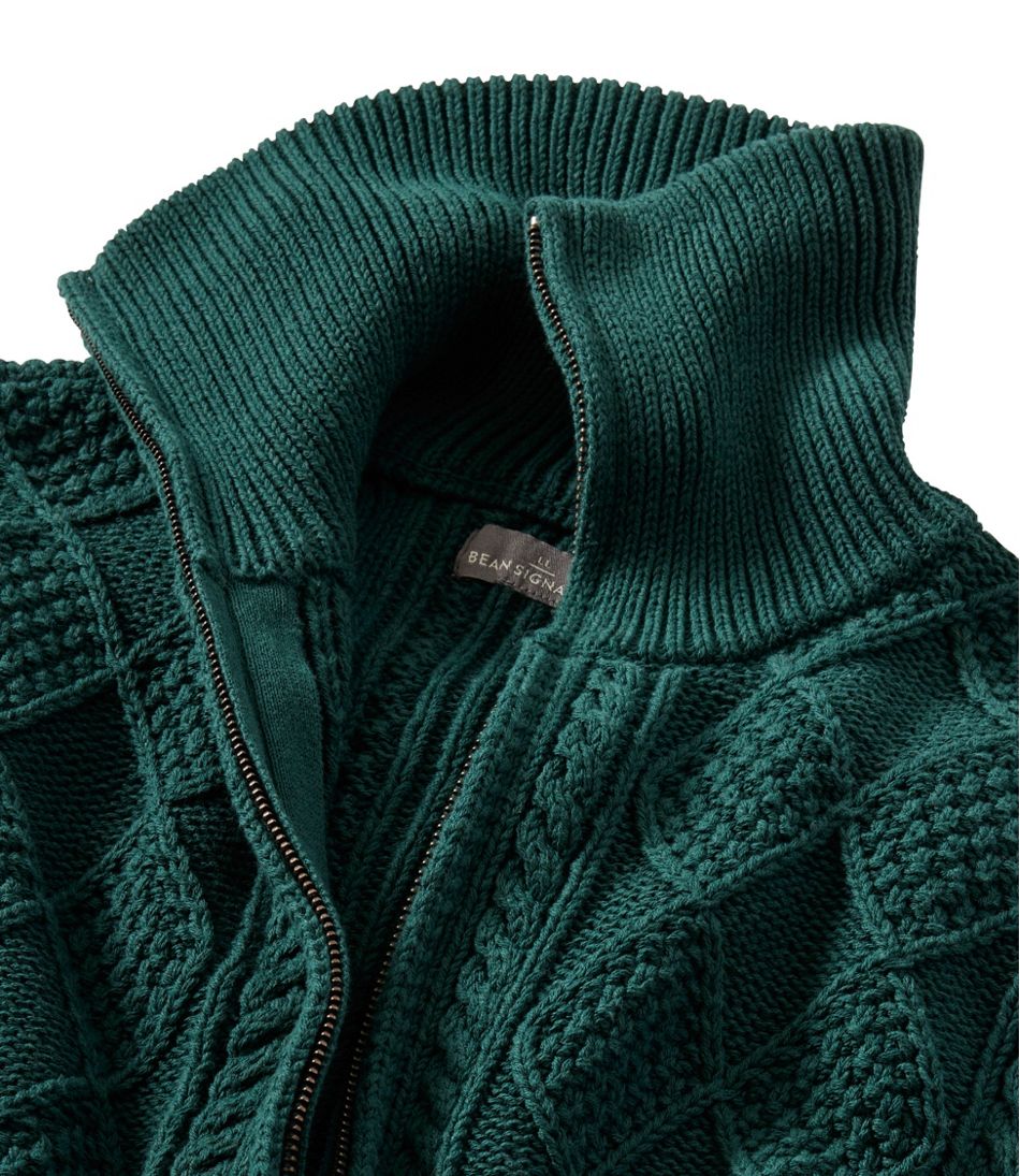 Men's Signature Cotton Fisherman Sweater, Full-Zip - L.L.Bean Great Value