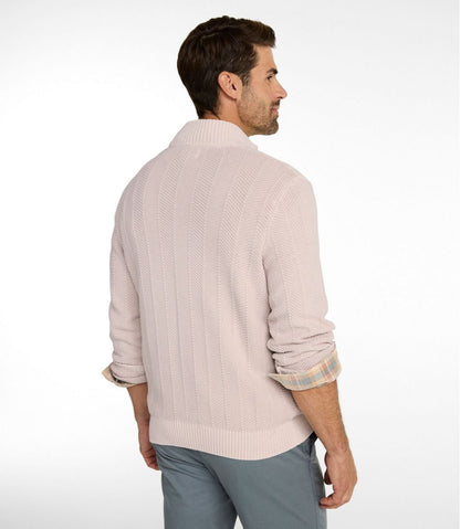 Men's Sunwashed Textured Cotton Sweater, Herringbone 1/4 Zip - L.L.Bean Classic