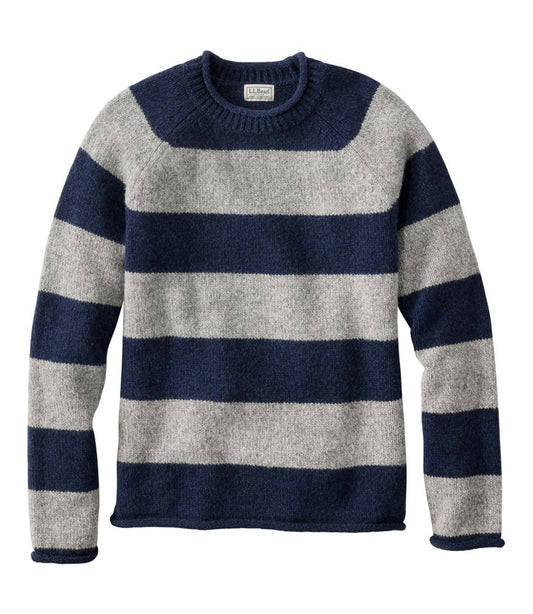 Men's Bean's Classic Ragg Wool Sweater, Rollneck, Stripe - L.L.Bean Value