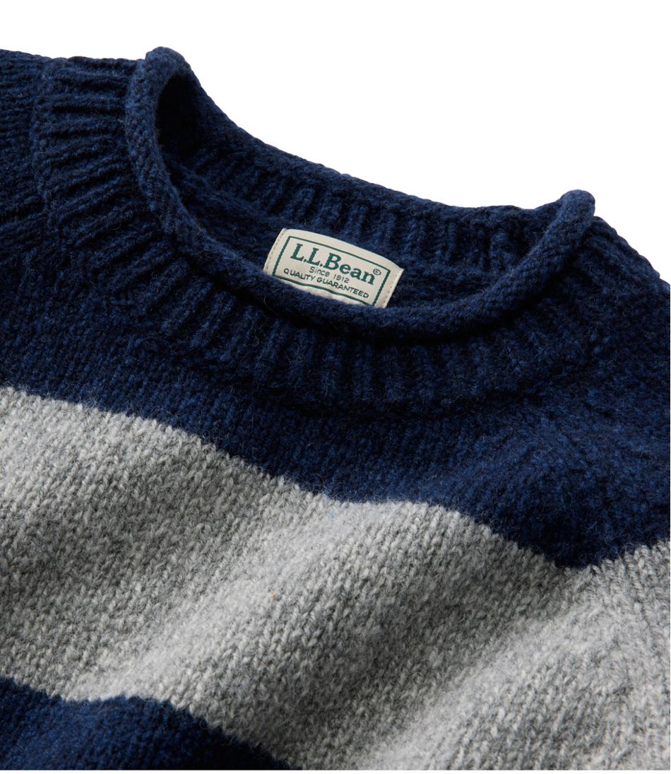 Men's Bean's Classic Ragg Wool Sweater, Rollneck, Stripe - L.L.Bean Value