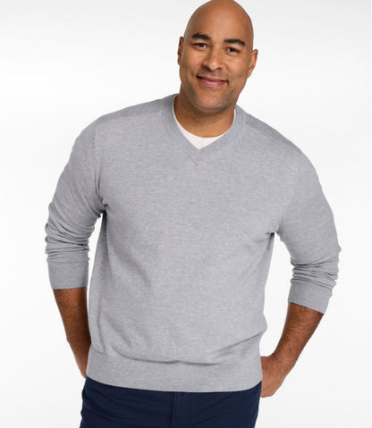 Men's All Seasons Cotton Blend Sweater, V-Neck - L.L.Bean Great Value