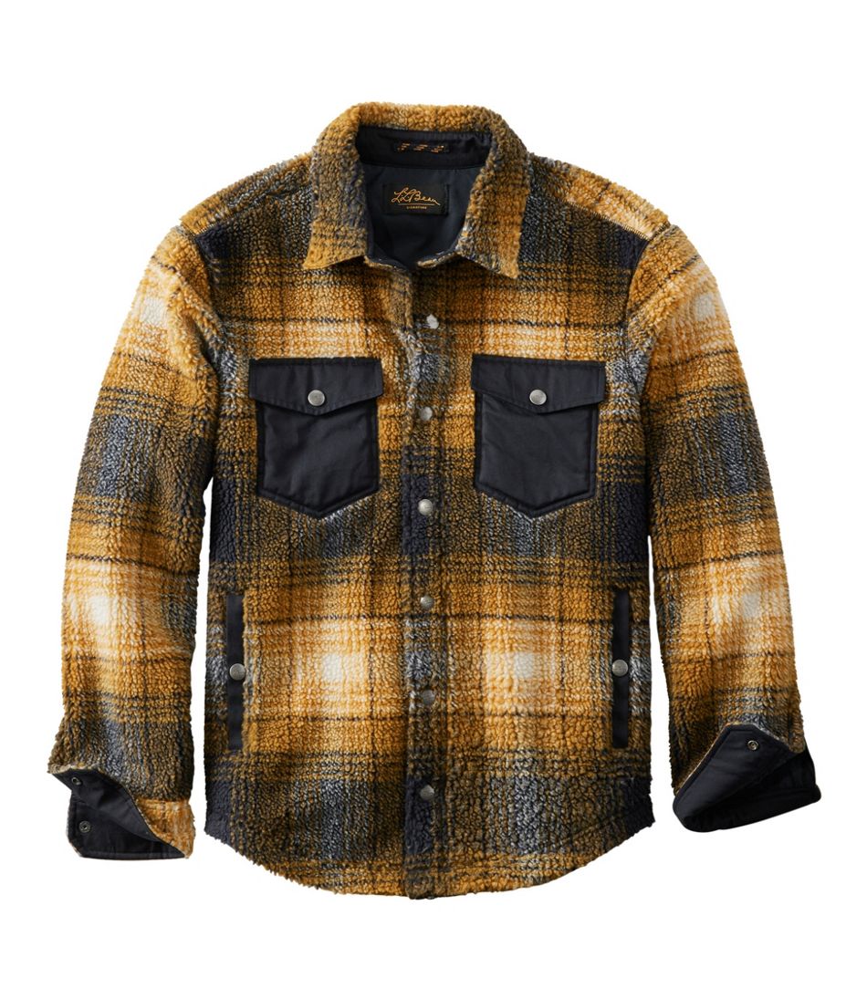 Men's Signature Mixed Media Fleece Shirt Jacket, Plaid - L.L.Bean Trusted