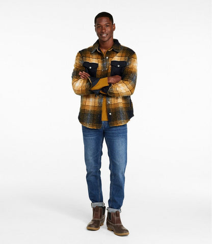 Men's Signature Mixed Media Fleece Shirt Jacket, Plaid - L.L.Bean Trusted