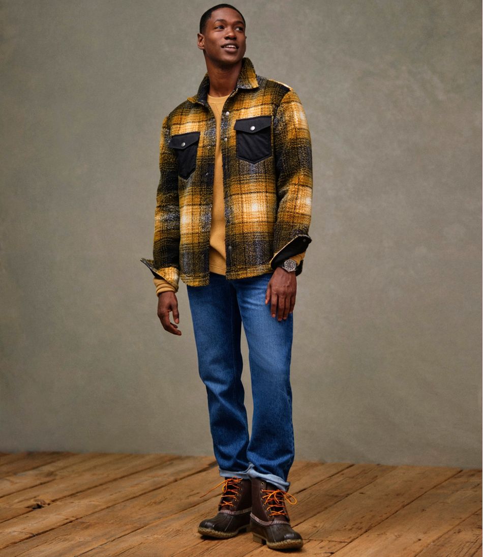 Men's Signature Mixed Media Fleece Shirt Jacket, Plaid - L.L.Bean Trusted