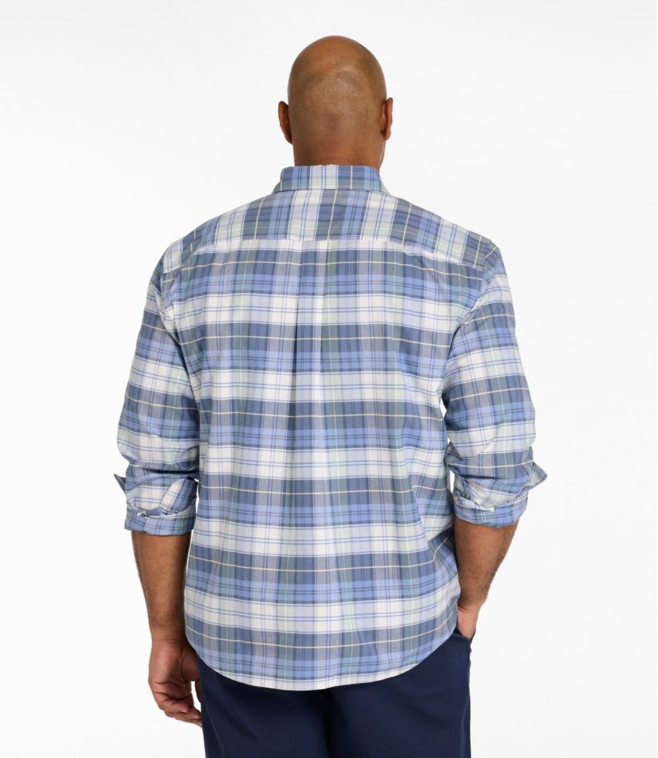 Men's Sunwashed Oxford Shirt, Slightly Fitted Untucked Fit, Plaid - L.L.Bean Customer Favorite