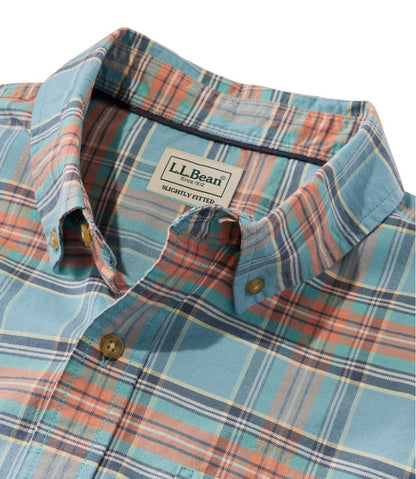 Men's Sunwashed Oxford Shirt, Slightly Fitted Untucked Fit, Plaid - L.L.Bean Customer Favorite