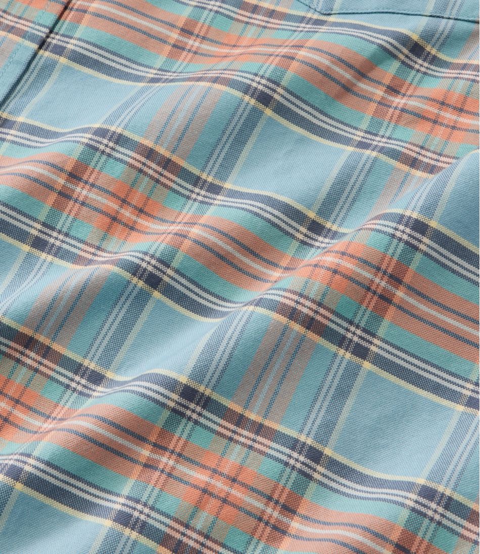 Men's Sunwashed Oxford Shirt, Slightly Fitted Untucked Fit, Plaid - L.L.Bean Customer Favorite