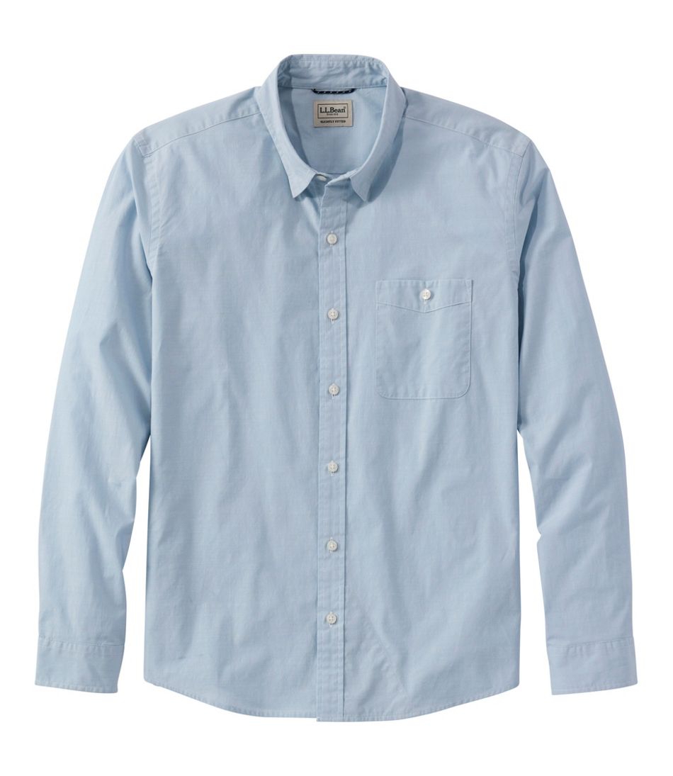 Men's Comfort Stretch Performance® Chambray Shirt, Long-Sleeve, Slightly Fitted Untucked Fit - L.L.Bean Trending