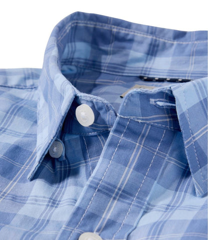 Men's Comfort Stretch Performance® Chambray Shirt, Long-Sleeve, Slightly Fitted Untucked Fit, Plaid - L.L.Bean Exclusive